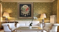 100 cm x 115 cm Sarı Dev Arma Tablo Çerçeve