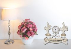 19 cm x 29 cm Üçlü Biblo Saat Beyaz Renk