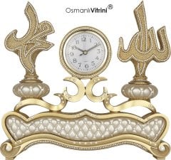 19 cm x 29 cm Üçlü Biblo Saat Sarı Renk