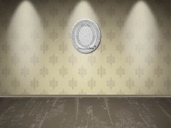 32 cm x 37 cm Beyaz Gümüş Renk Oval Esmaul Husna Tablo Çerçeve