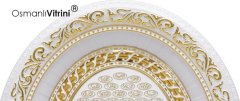 32 cm x 37 cm Beyaz Sarı Renk Oval Esmaul Husna Tablo Çerçeve