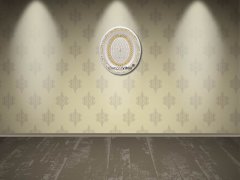 32 cm x 37 cm Beyaz Sarı Renk Oval Esmaul Husna Tablo Çerçeve