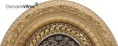 32 cm x 37 cm Sarı Renk Oval Esmaul Husna Tablo Çerçeve