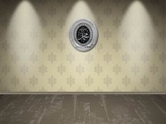 32 cm x 37 cm Gümüş Renk Taşlı İsmi Nebi Tablo Çerçeve