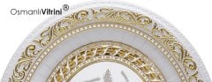 32 cm x 37 cm Beyaz Sarı Renk Taşlı İsmi Celil Tablo Çerçeve