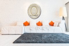 44 cm x 51 cm Beyaz Sarı Renk Az Taşlı Ayetel Kürsi Tablo Çerçev