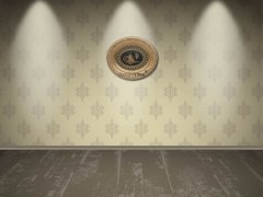 44 cm x 51 cm Sarı Renk Az Taşlı Osmanlı Tuğrası Tablo Çerçeve