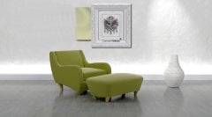 52 cm x 58 cm Beyaz Gümüş Renk Osmanlı Tugrası Arması Tablo Çerçeve