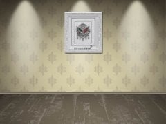 52 cm x 58 cm Beyaz Gümüş Renk Osmanlı Tugrası Arması Tablo Çerçeve