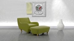 52 cm x 58 cm Beyaz Gümüş Renk Osmanlı Tugrası Arması Tablo Çerçeve