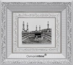52 cm x 58 cm Beyaz Gümüş Renk Kabe Tablo Çerçeve