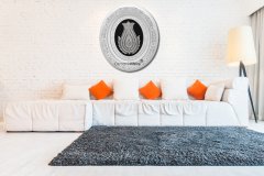 52 cm x 60 cm Beyaz Gümüş Renk Ayetel Kürsili Lalegül Tablo Çerçeve