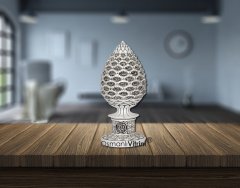 8 cm x 19 cm Beyaz Renk Taşlı Esmaül Hüsna İsmi Celil Biblo