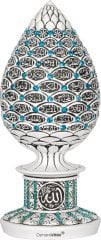 8 cm x 19 cm Beyaz Renk Taşlı Esmaül Hüsna İsmi Celil Biblo