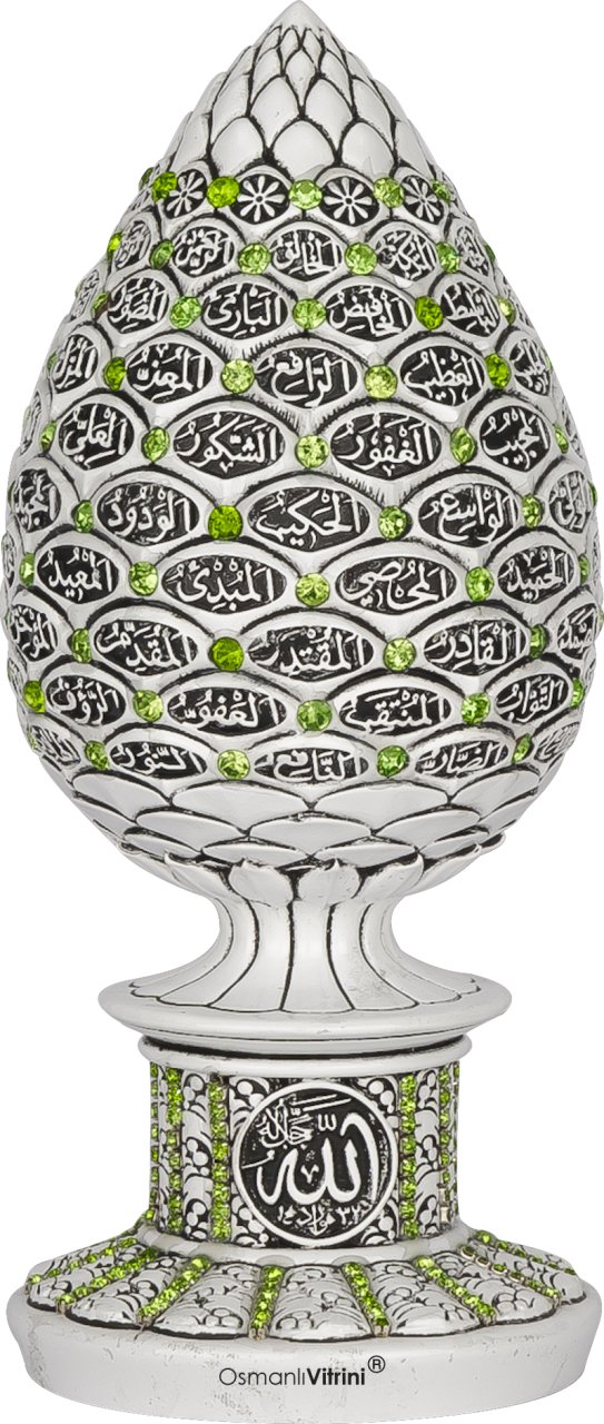 8 cm x 19 cm Beyaz Renk Taşlı Esmaül Hüsna İsmi Celil Biblo